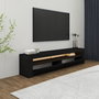 Hanah Home Soporte para TV Batı - Wood Black con Luces LED